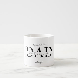 Taza De Espresso Feliz Día del Padre con nombres de niños