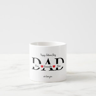 Taza De Espresso Feliz Día del Padre con nombres de niños