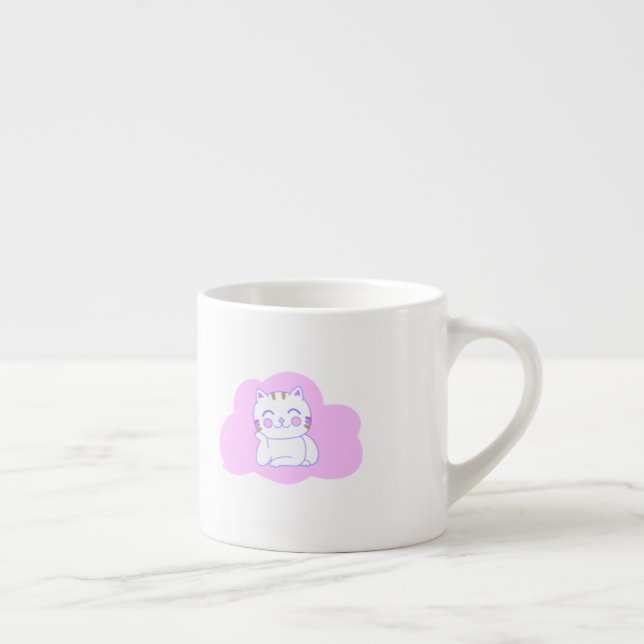 Taza De Espresso Feliz gato Espresso Mug (Derecha)