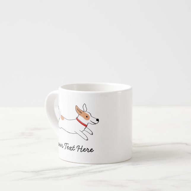 Taza De Espresso Feliz Jack Russell Terrier Cartog Dog Running (Izquierda)