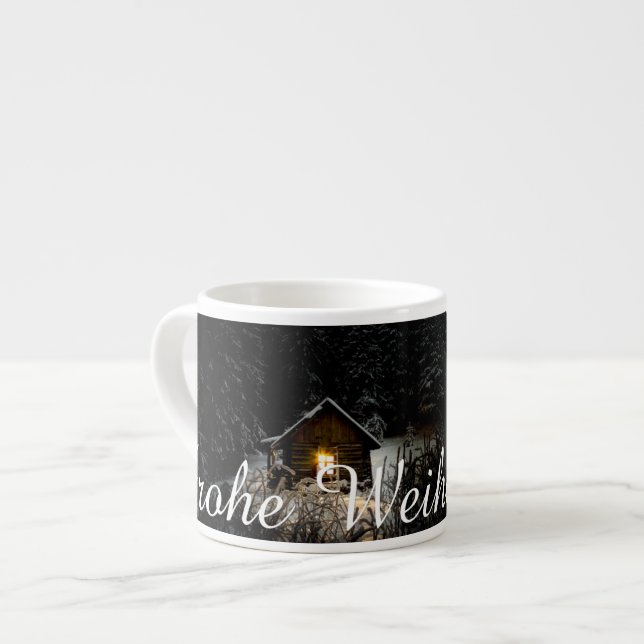Taza De Espresso Feliz Navidad con casa de brujas (Izquierda)