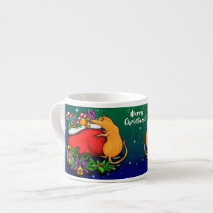 Taza De Espresso Feliz Navidad con el príncipe rata