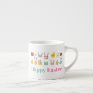 Taza De Espresso Feliz Pollo Conejo de Pascua