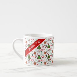 Taza De Espresso Festive Christmas Mug – Santa & Reindeer