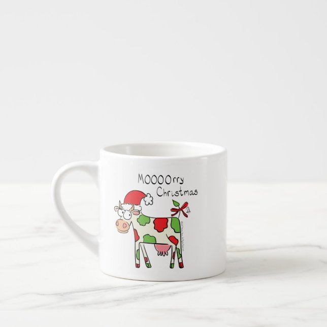 Taza De Espresso Festividad de Navidades Personalizados de vacas di (Izquierda)
