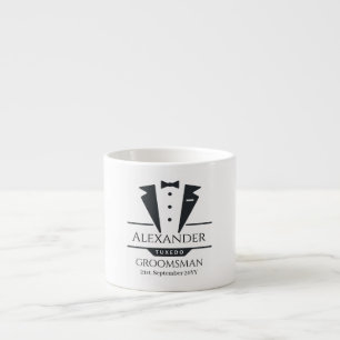 Taza De Espresso Fiesta de bodas Tuxedo Regalos Groomsman
