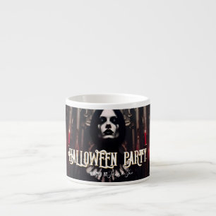 Taza De Espresso Fiesta de Halloween – Invitación Oscura Gótica