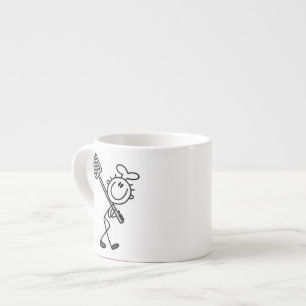 Taza De Espresso Figura de palitos de chef con tenedor