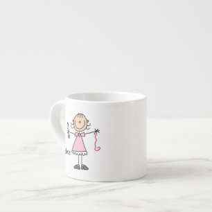 Taza De Espresso Figura de palo de costurera