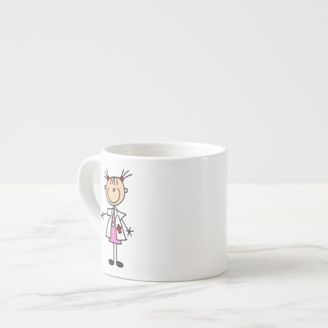 Taza De Espresso Figura femenina del palillo del médico (Izquierda)