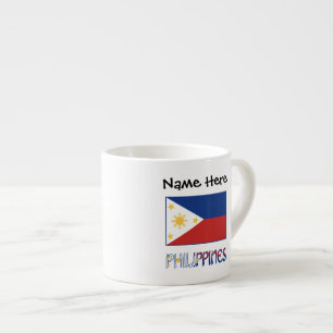 Taza De Espresso Filipinas y Bandera Filipina Personalizadas 