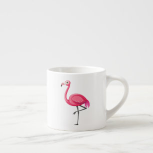 Taza De Espresso Flamenco Rosa en Estilo de Dibujos Animados