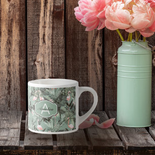 Taza De Espresso Flamingo Orquídea Patrón Tropical ID868
