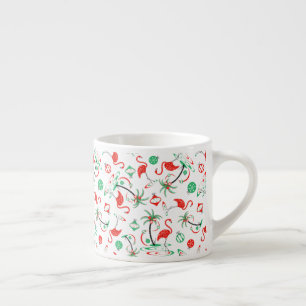 Taza de espresso Flamingo Rojo de Navidad Multi
