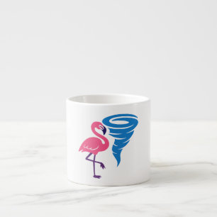 Taza De Espresso Flamingo Tornado Audaz Arte Gráfico Moderno
