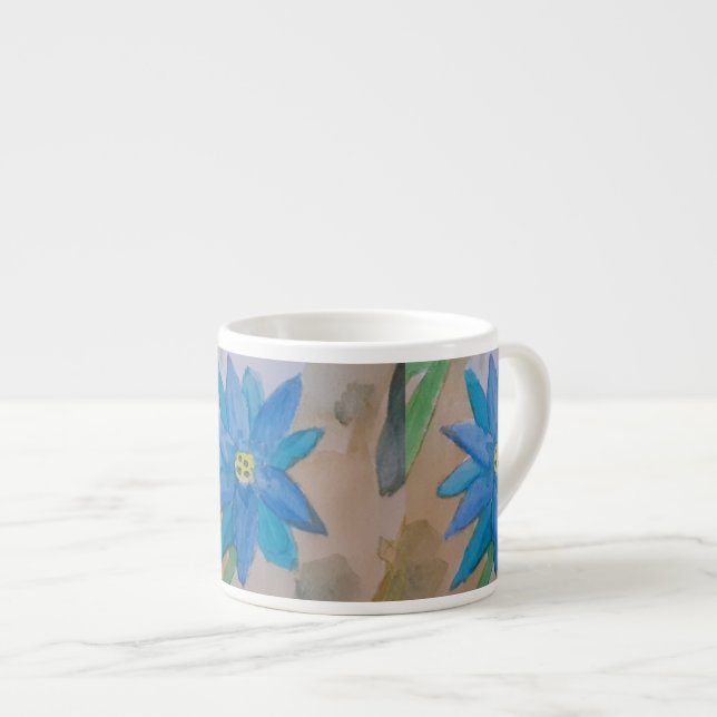 Taza De Espresso Flor azul (Derecha)