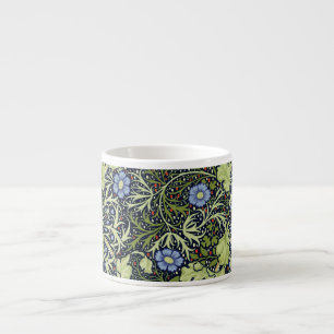 Taza De Espresso Flor de antigüedades de William Morris Seaweed