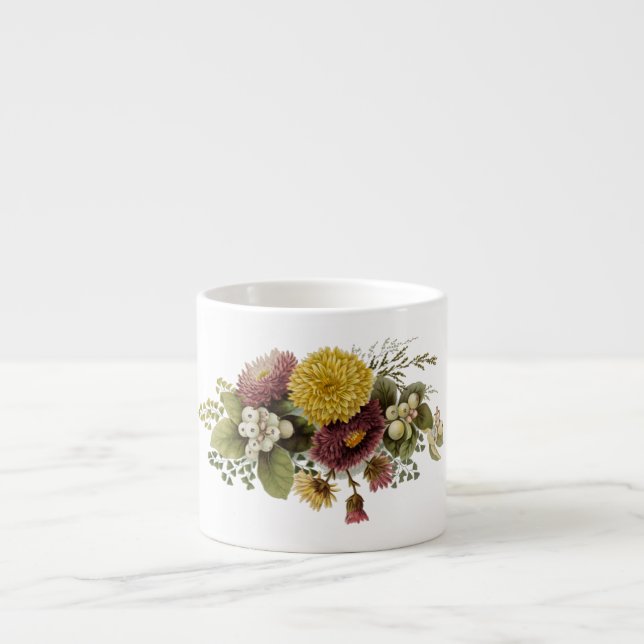 Taza De Espresso Flor de crisantemo Flor Flor Floral (Frente)