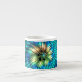 Taza De Espresso Flor de fantasía luminosa, fragancia abstracta col