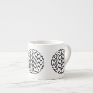 Taza De Espresso FLOR DE LA VIDA - Símbolo de Geometría Sagrada con