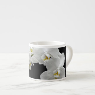 Taza De Espresso Flor de orquídeas blancas