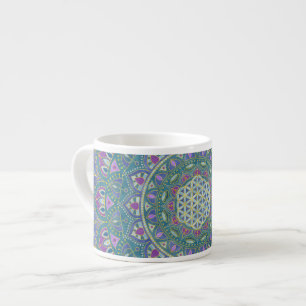 Taza De Espresso Flor De Vida - Mandala Estilo India 1