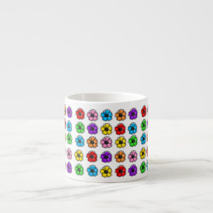 Taza De Espresso Flor Floral Doodle Line Art Watercolor Resumen