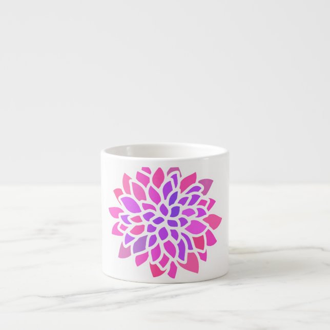Taza De Espresso Flor Hippie Rosa Retro Moderno (Frente)