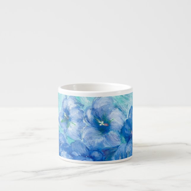 Taza De Espresso Flor salvaje gentiana azul (Frente)
