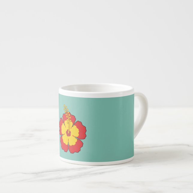 Taza De Espresso Flor tropical hibiscus roja (Derecha)