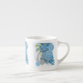 Taza De Espresso Floral abstracta moderna
