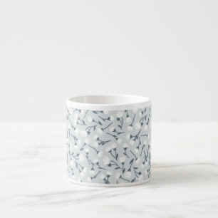 Taza De Espresso Floral Ditsy Vintage Pequeño Prado Niebla Mañana