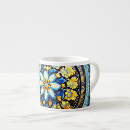 Taza De Espresso Floral mallónica española de origen romano