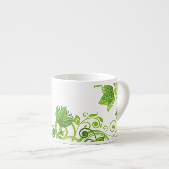 Taza De Espresso Floral verde (Derecha)