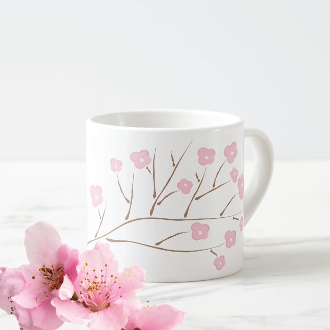 Taza De Espresso Florecimiento del cerezo en rosa (Subido por el creador)