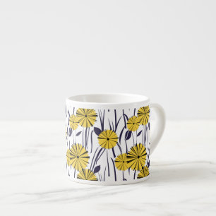 Taza De Espresso Flores amarillas