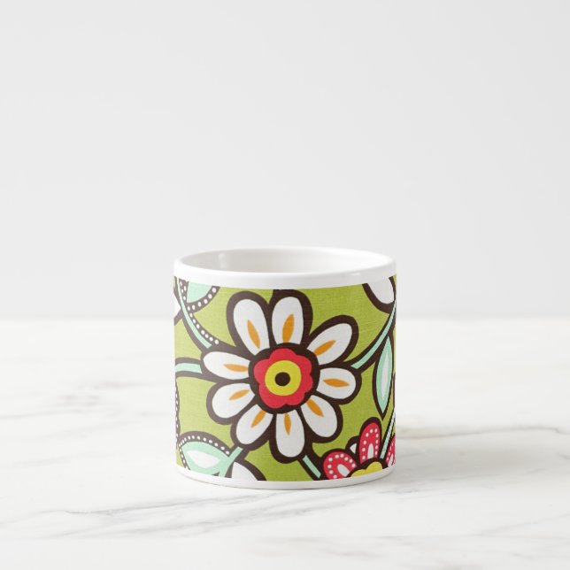 Taza De Espresso Flores cortas (Frente)