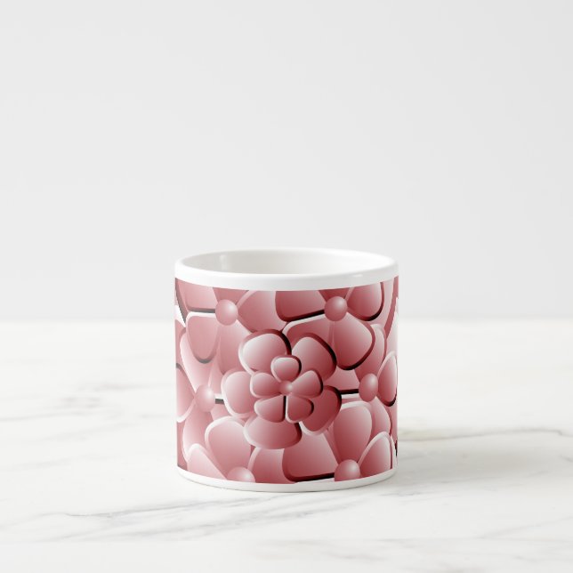 Taza De Espresso Flores cromadas - Copa Espresso Rubescent (Frente)