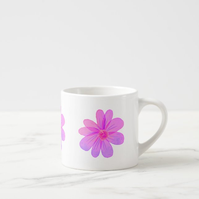 Taza De Espresso Flores de acuarela  (Derecha)