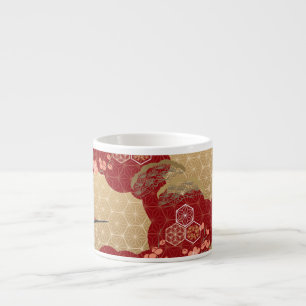 Taza De Espresso Flores de cerezo de kimono japonesas