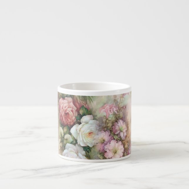 Taza De Espresso Flores de época (Frente)