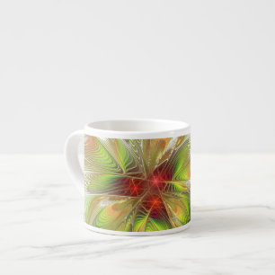 Taza De Espresso Flores de fantasía fractal blandas y tendientes