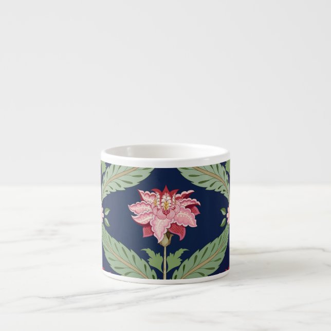 Taza De Espresso Flores de fantasía: motivos indios oscuros (Frente)