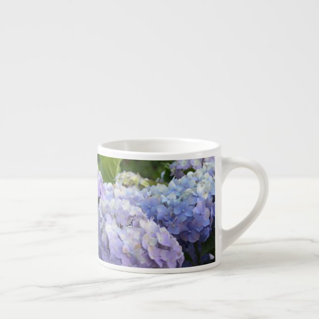 Taza De Espresso Flores de Hortensia de Lavanda y Lilac Hidrangea (Derecha)