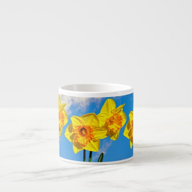 Taza De Espresso Flores de la Medalla de Oro de Daffodils (Frente)
