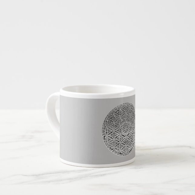 Taza De Espresso FLORES DE LA VIDA - Medalla Plata (Izquierda)