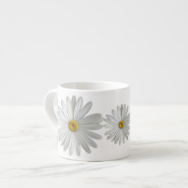 Taza De Espresso Flores de marguerita blanca