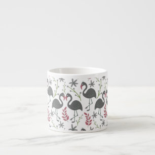 Taza De Espresso Flores de patrón sin costura, hojas