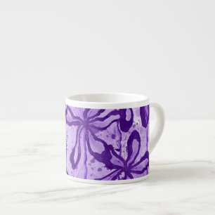 Taza De Espresso Flores entintadas moradas