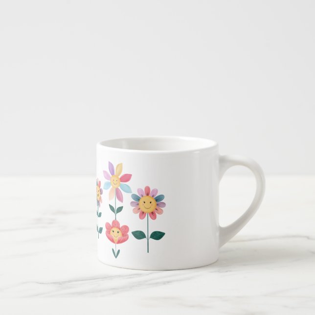 Taza De Espresso Flores felices (Derecha)